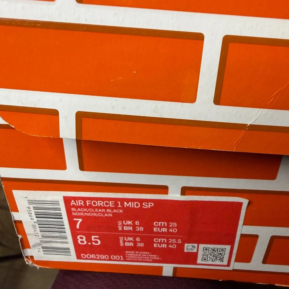 Nike x Off-White Air Force 1 Black D06290-001 Men 7 Women 8.5 W/Box